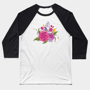 Vintage Botanical Floral Flower Baseball T-Shirt